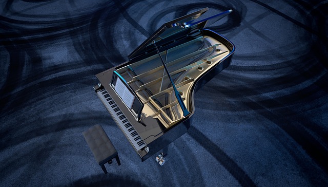 grand piano in a sunlit European music room with wooden floors and large windows